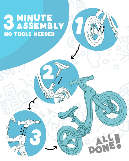 Rideo Folding Kids Balance Bike